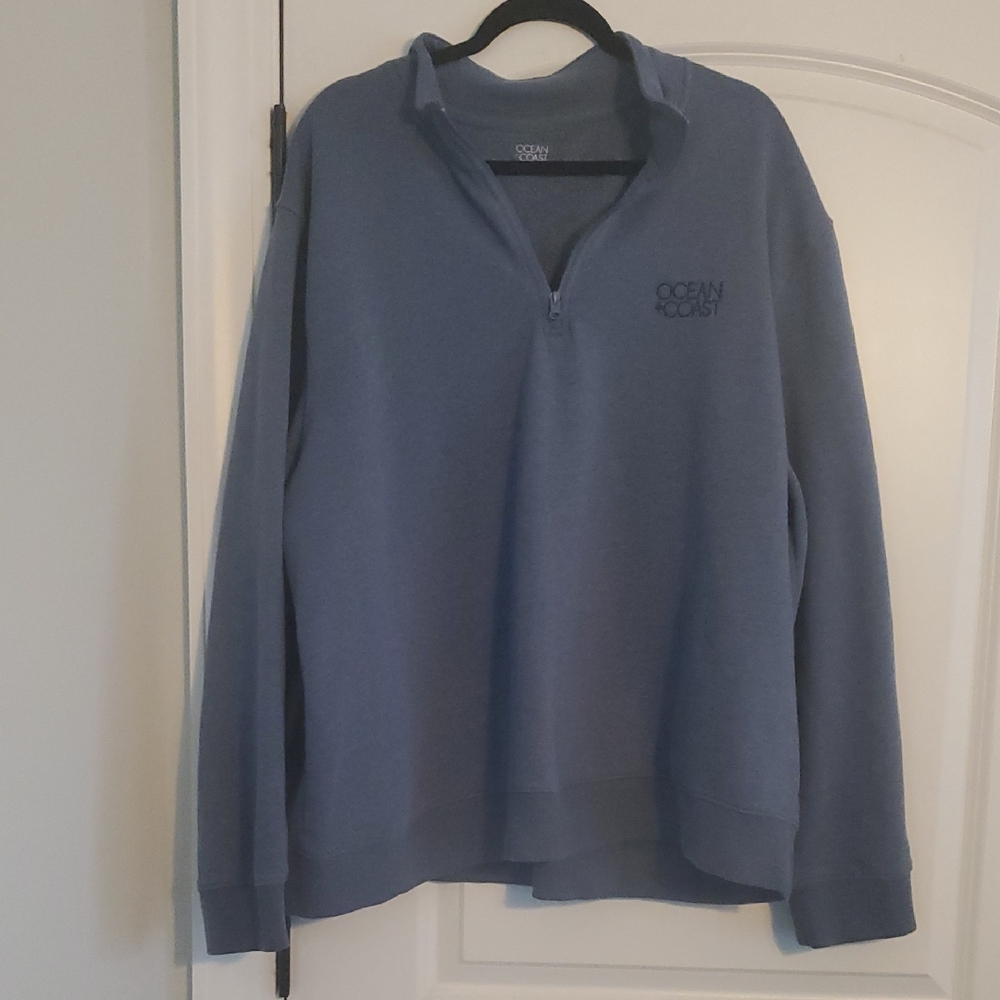 Mens Blue Half-Zip Sweatshirt